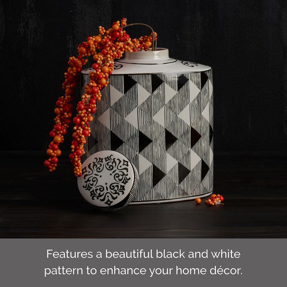 Diamond Decorative Oval Canister Vase