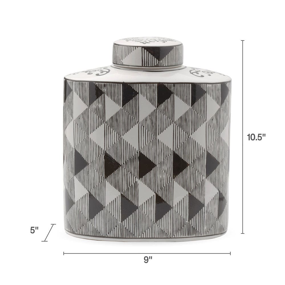 Diamond Decorative Oval Canister Vase