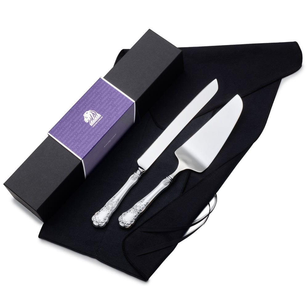 Buttercup Sterling Wedding Cake Knife and Server Set