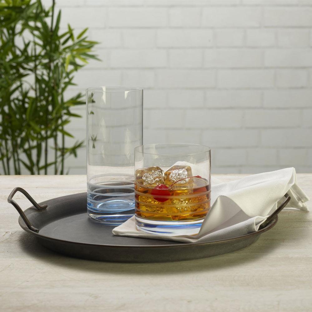 Cal Blue Ombre Set of 4 Highball Glasses