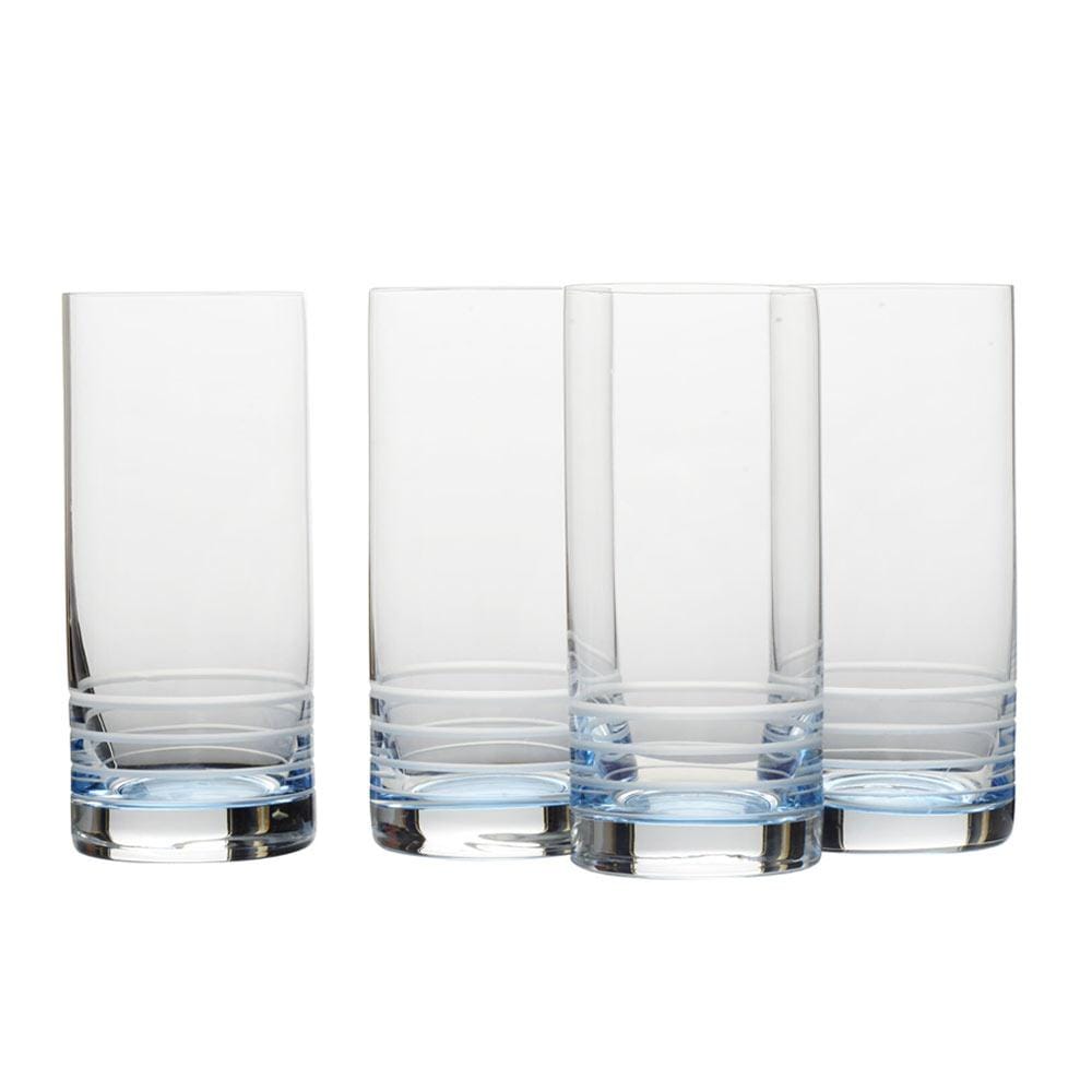 Cal Blue Ombre Set of 4 Highball Glasses
