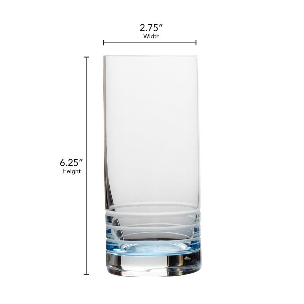 Cal Blue Ombre Set of 4 Highball Glasses