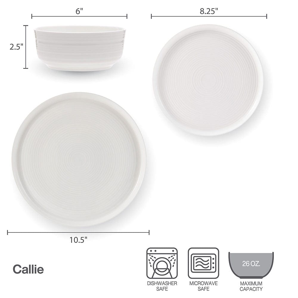 Callie 12 Piece Dinnerware Set, Service for 4