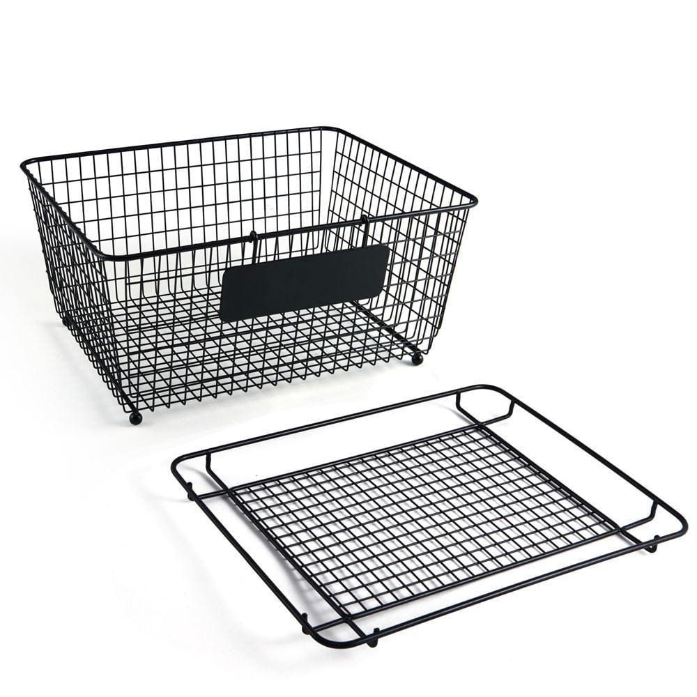 Chalkboard Stacking Storage Basket with Lid