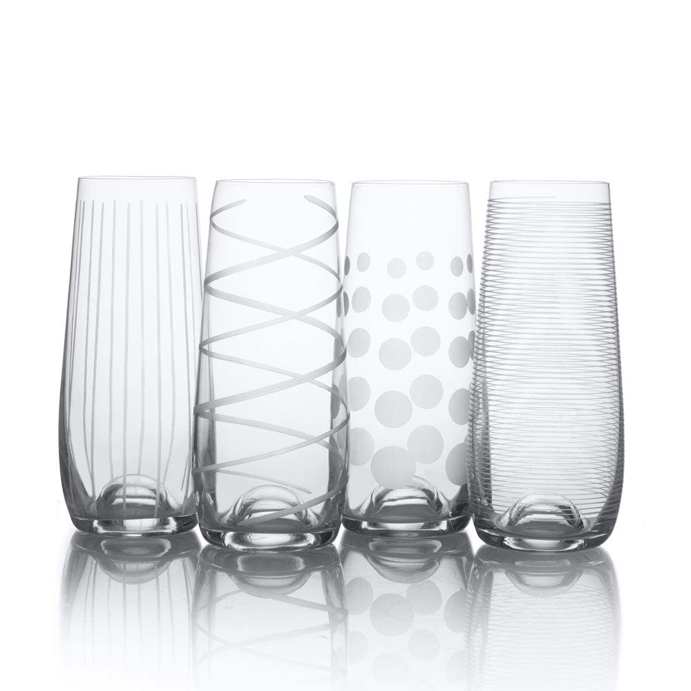 Cheers® Set of 4 Stemless Flute Glasses