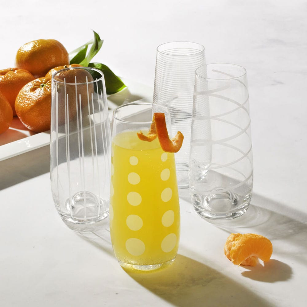 Cheers® Set of 4 Stemless Flute Glasses