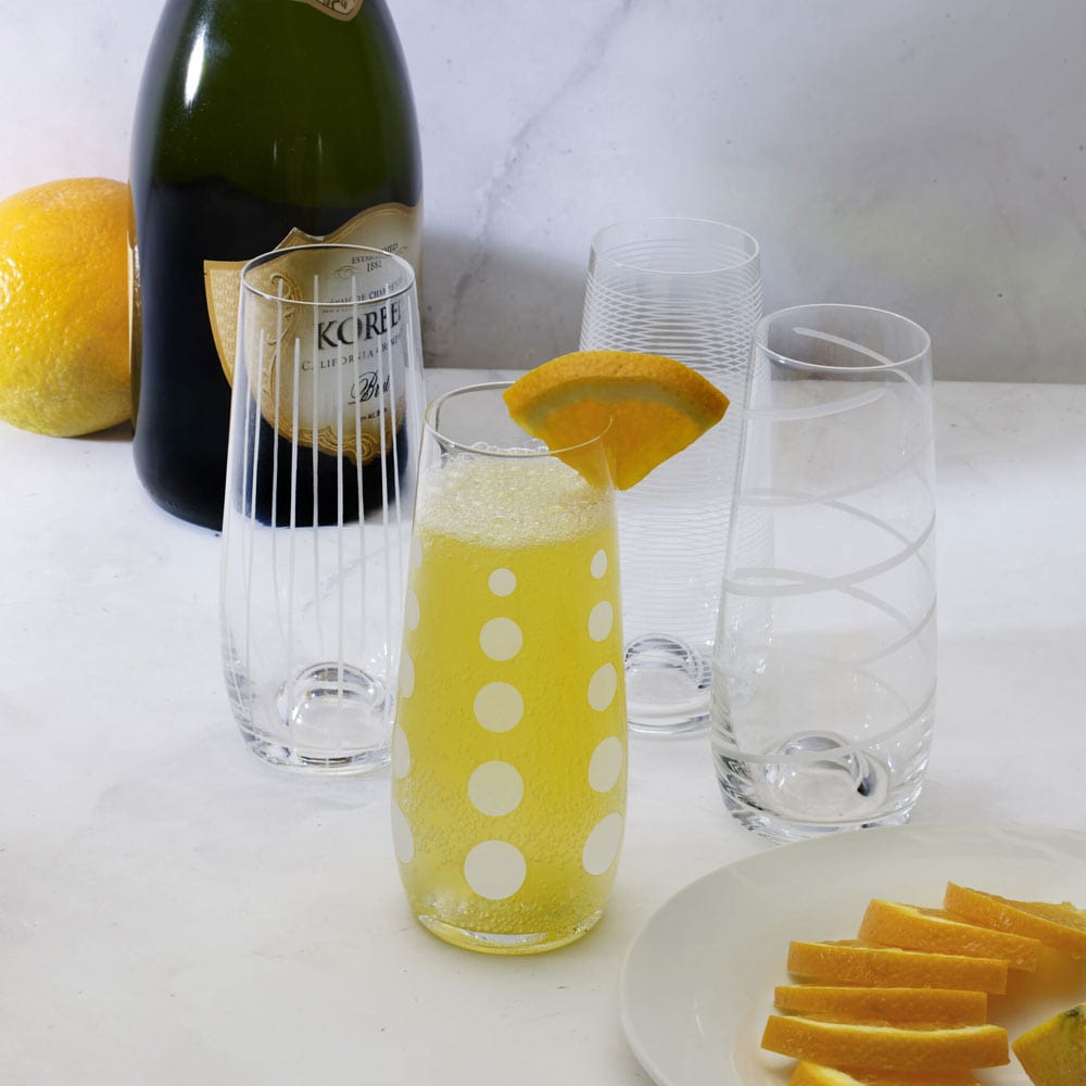 Cheers® Set of 4 Stemless Flute Glasses