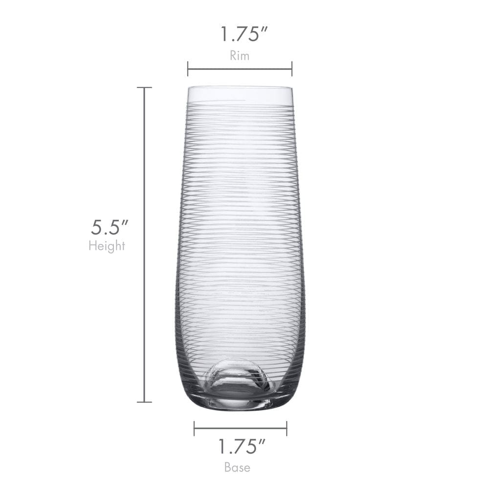 Cheers® Set of 4 Stemless Flute Glasses