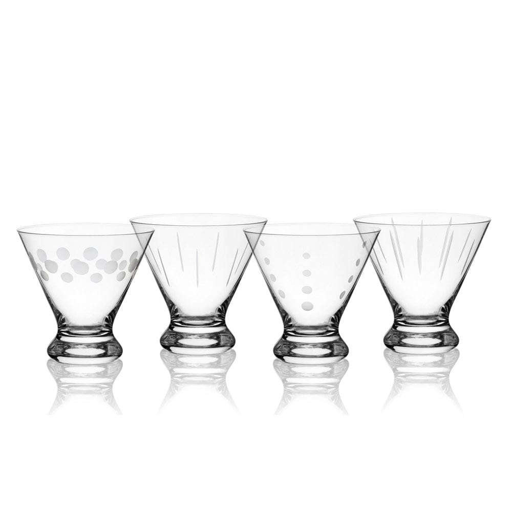 Cheers® Set of 4 Stemless Martini Glasses