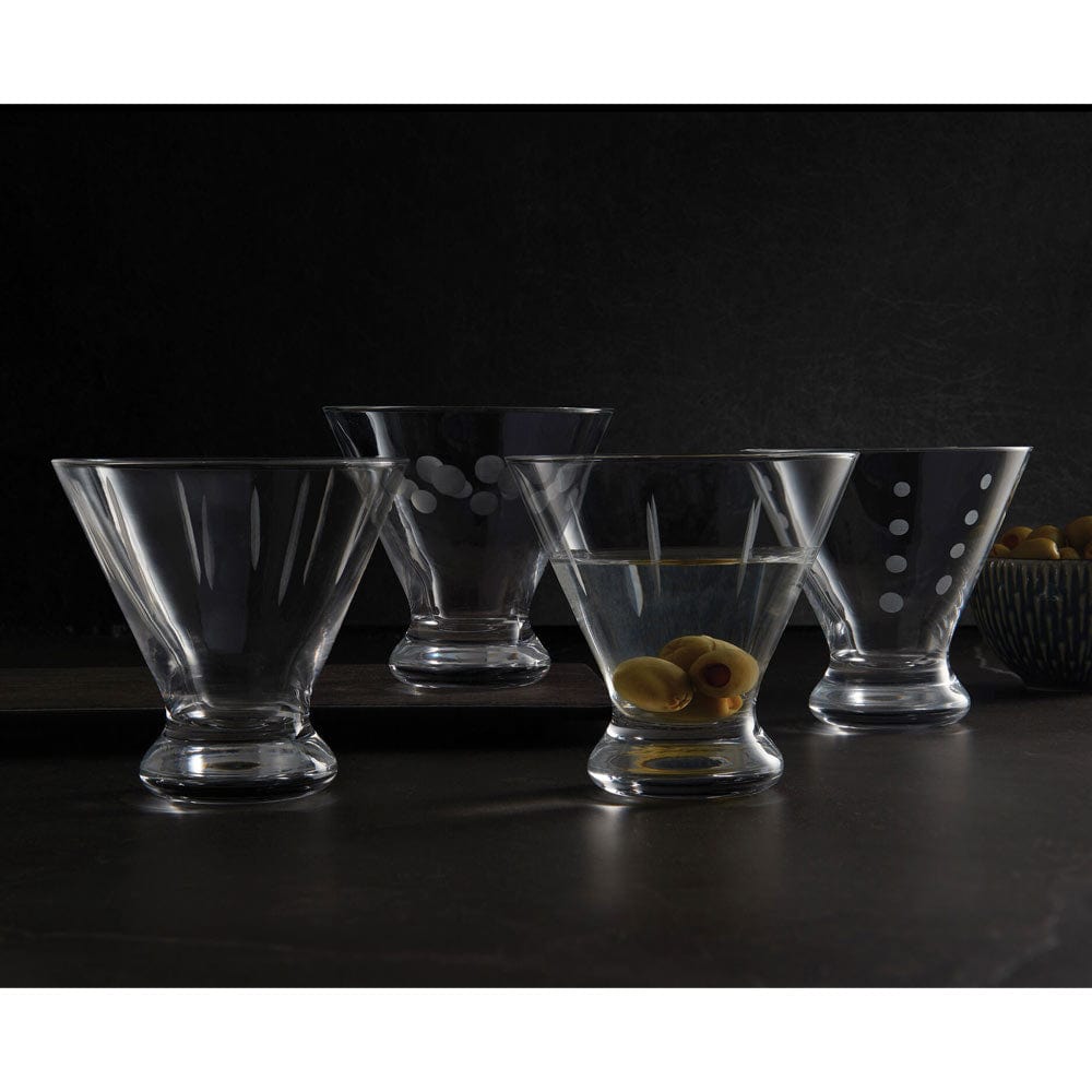 Cheers® Set of 4 Stemless Martini Glasses