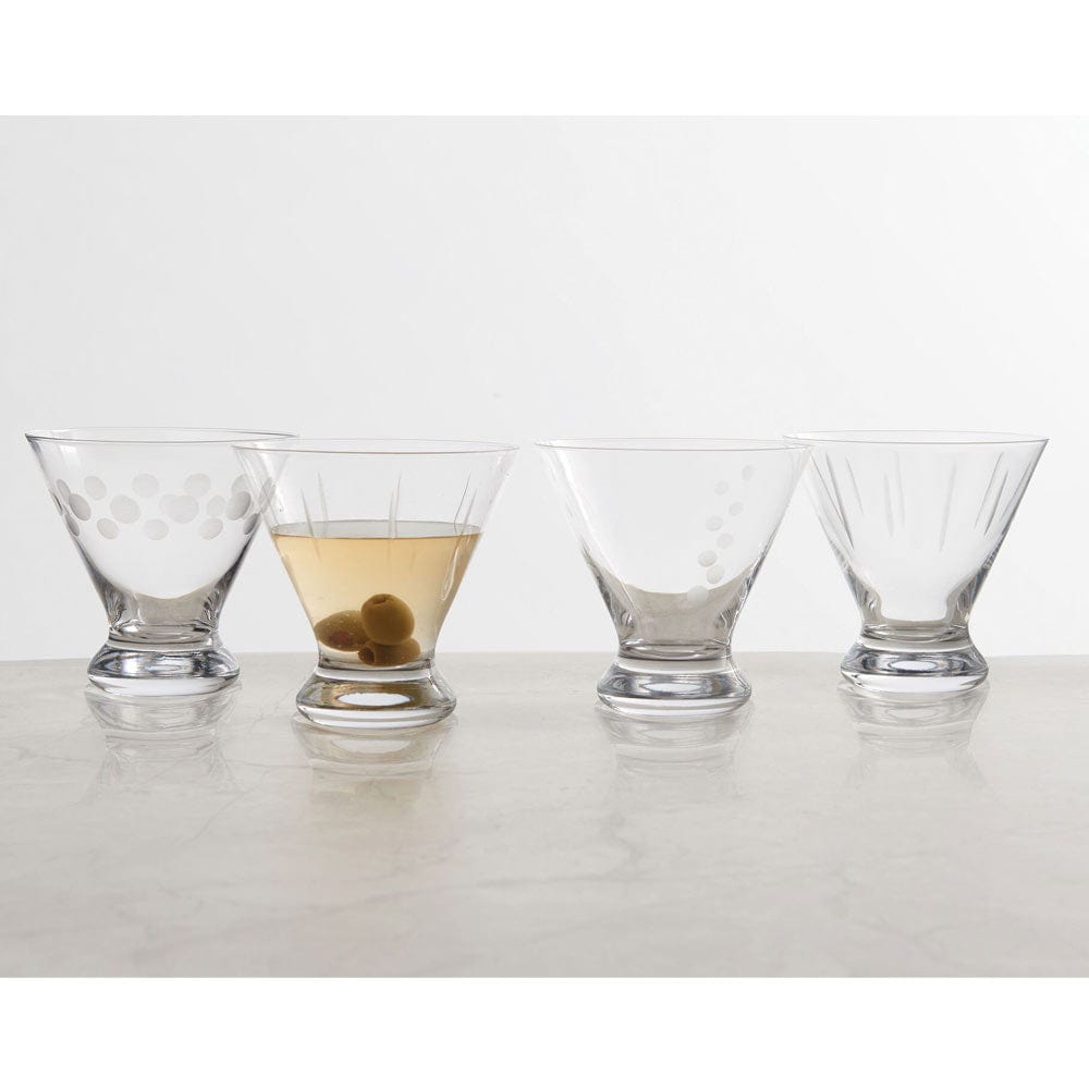 Cheers® Set of 4 Stemless Martini Glasses