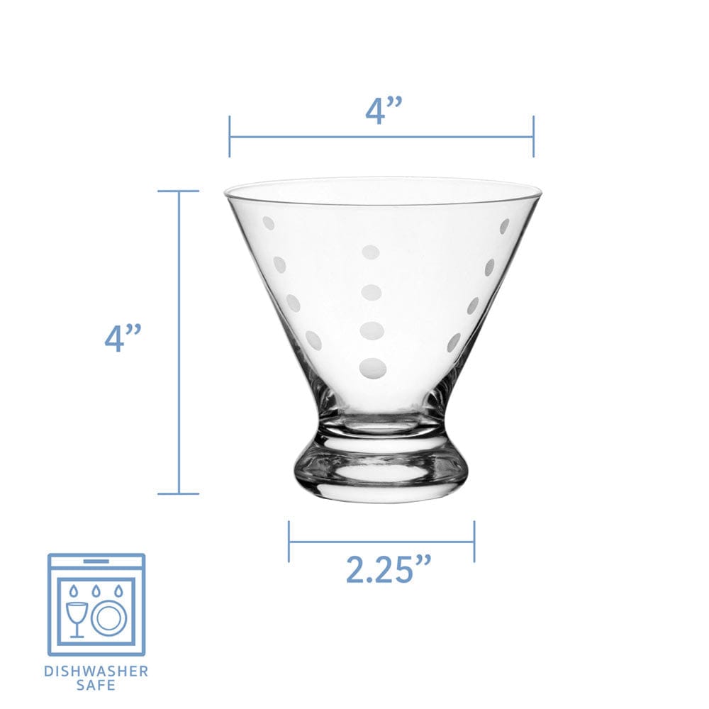 Cheers® Set of 4 Stemless Martini Glasses