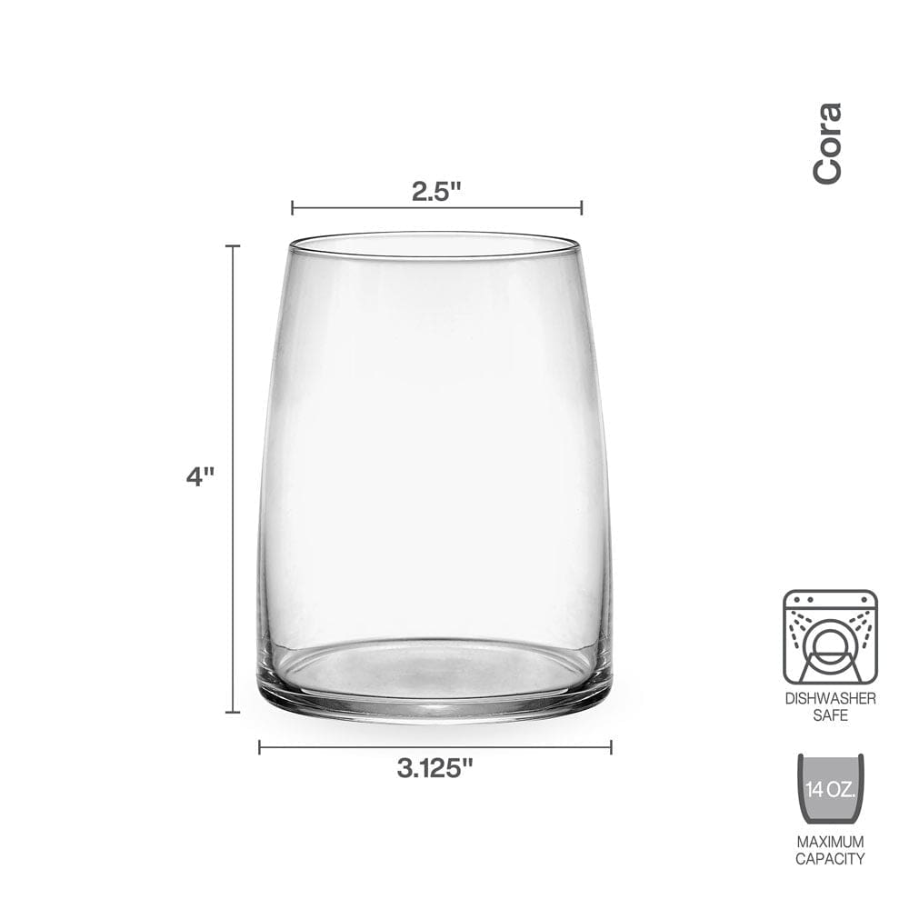 Cora Set of 4 Double Old Fashioned Whiskey Glasses