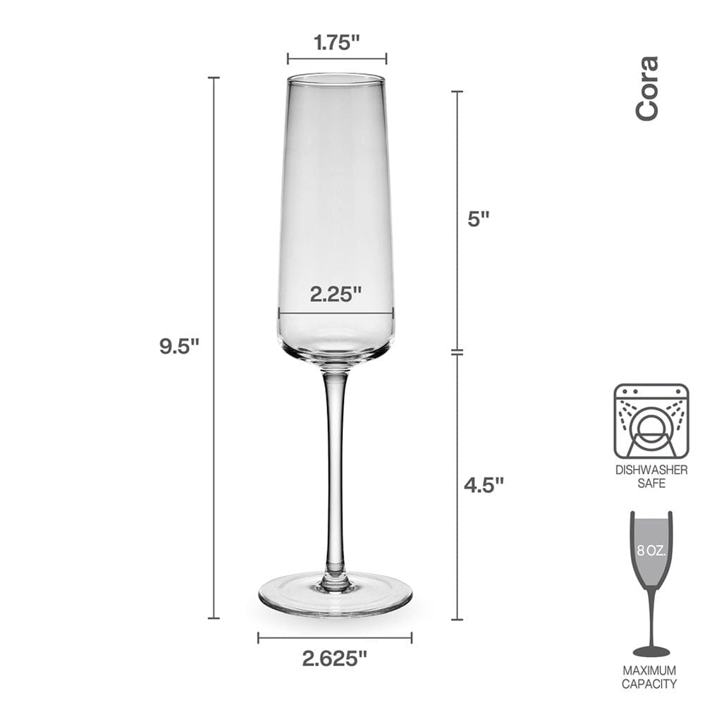 Cora Set of 4 Flute Glasses