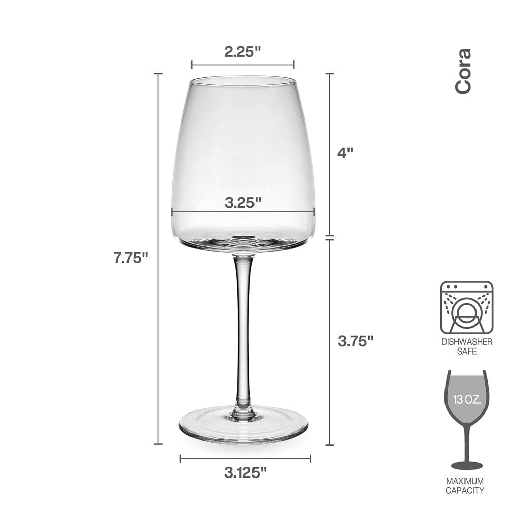 Cora Set of 4 White Wine Glasses