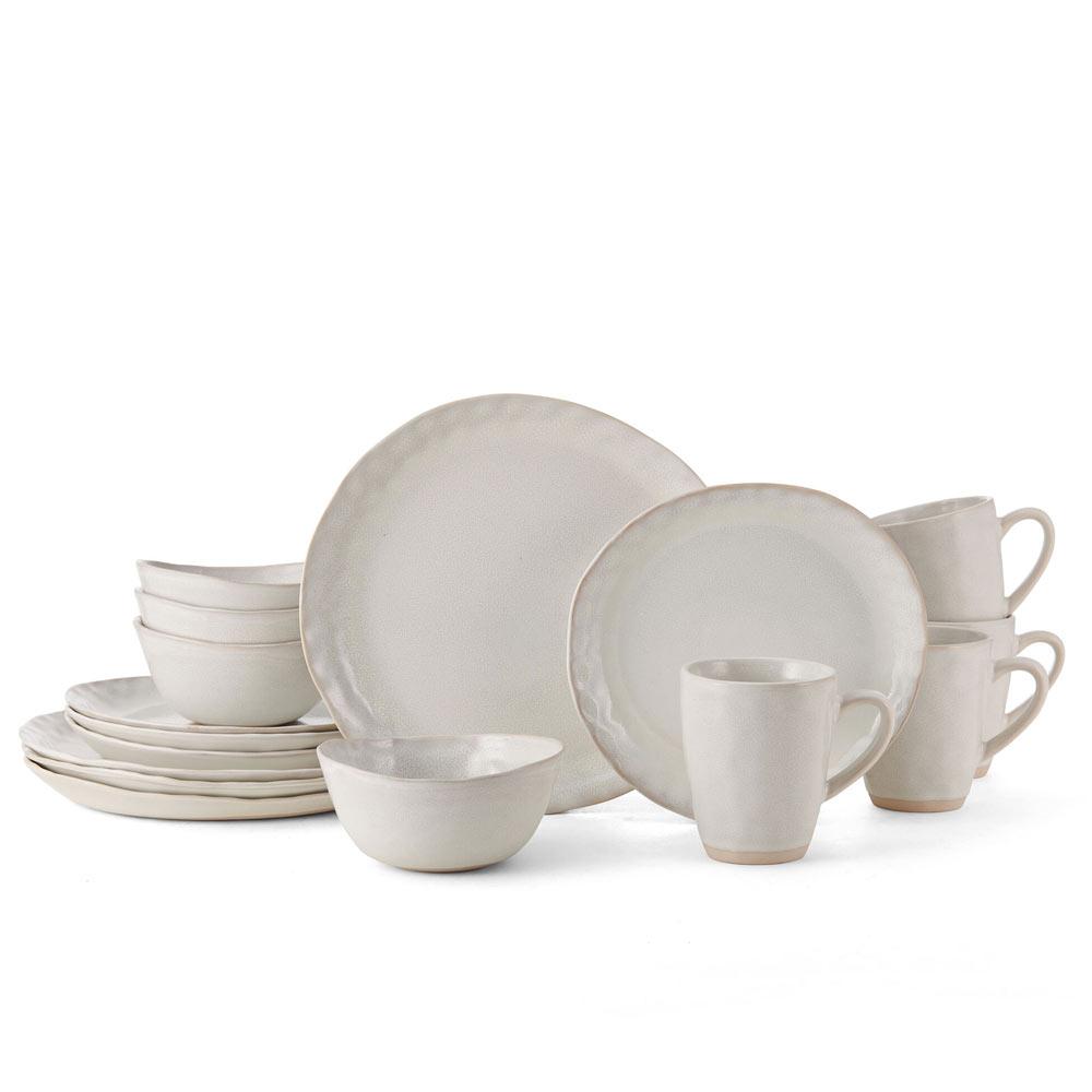 Cora White 16 Piece Dinnerware Set, Service for 4