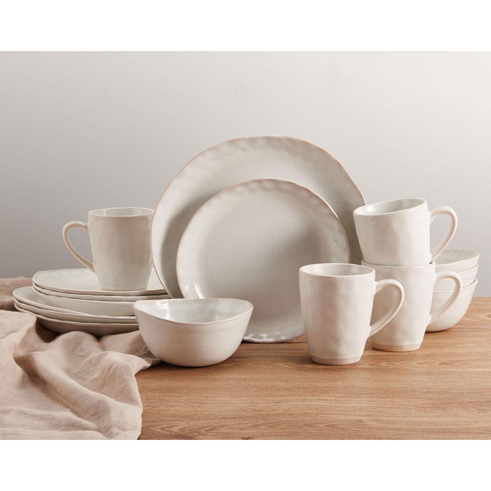 Cora White 16 Piece Dinnerware Set, Service for 4