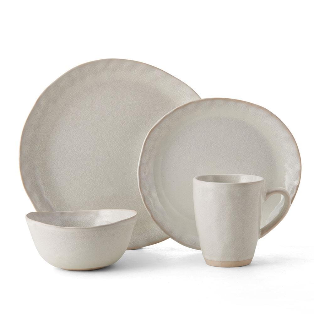 Cora White 16 Piece Dinnerware Set, Service for 4