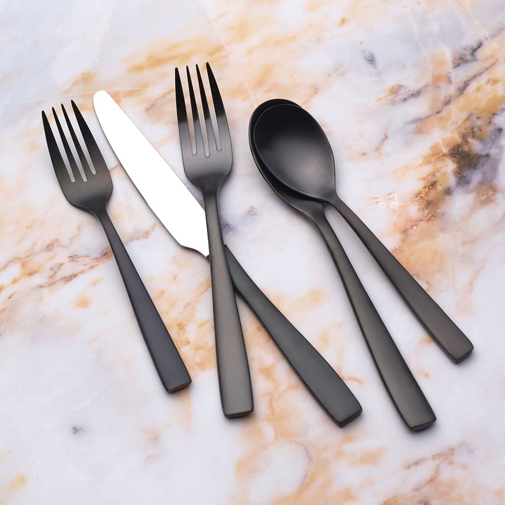 Delano Gunmetal 20 Piece Flatware Set, Service for 4 Mikasa