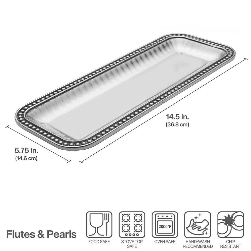 Flutes & Pearls Rectangular Tray