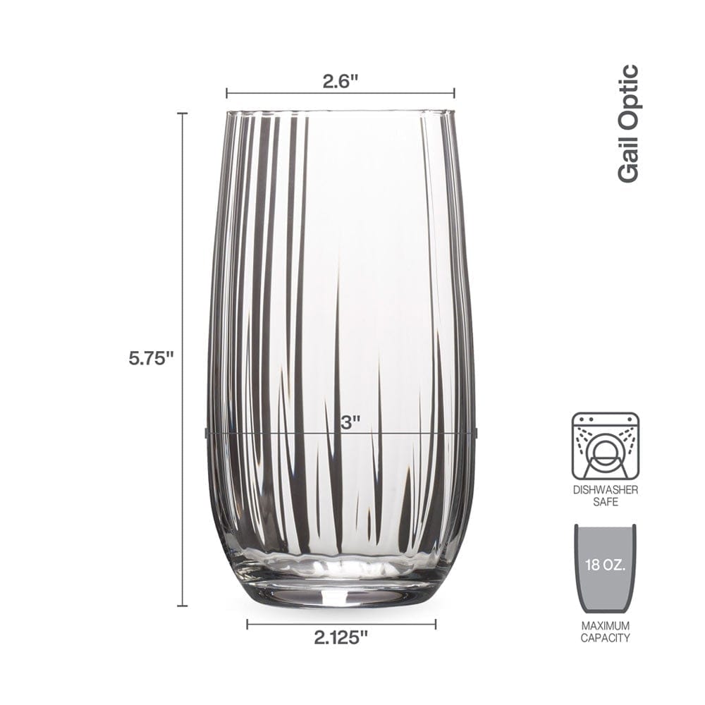 Gail Optic Set of 4 Highball Glasses
