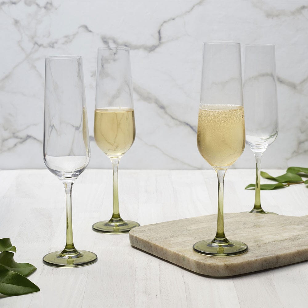 Gianna Ombre Sage Set of 4 Flute Glasses
