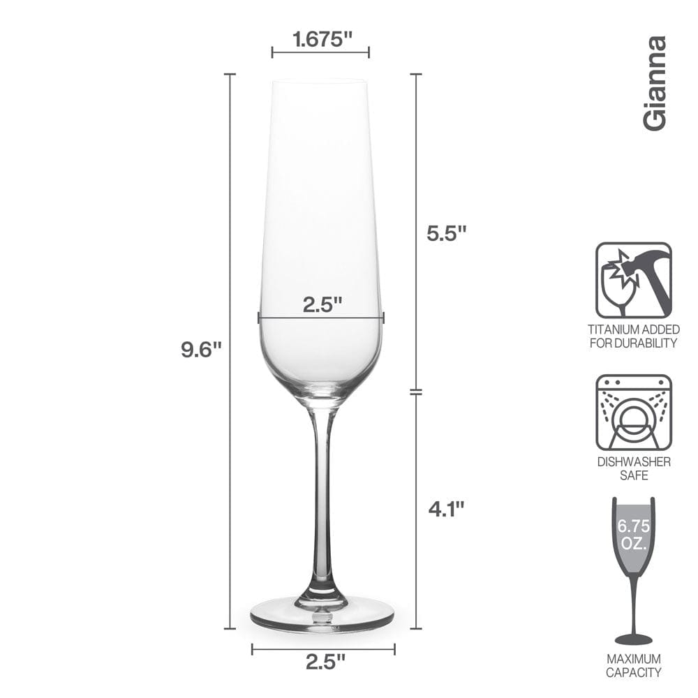 Gianna Ombre Sage Set of 4 Flute Glasses
