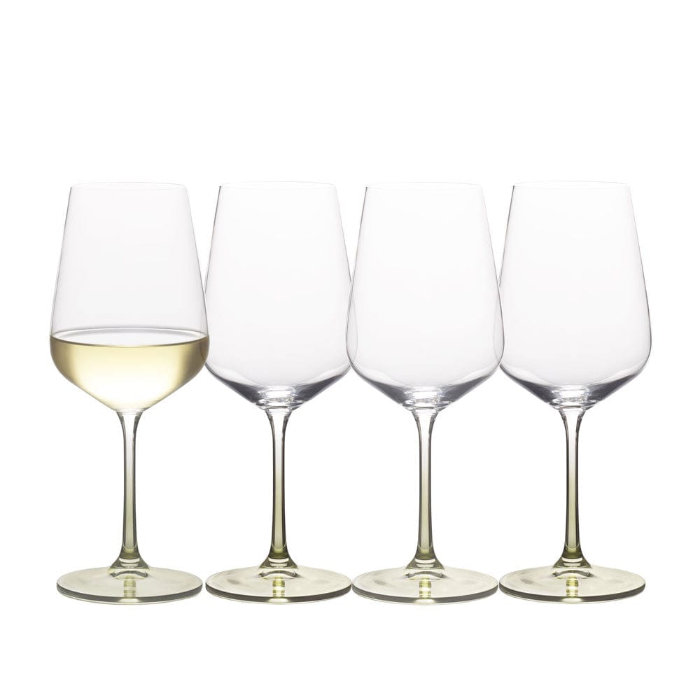 Gianna Ombre Sage Set of 4 White Wine Glasses