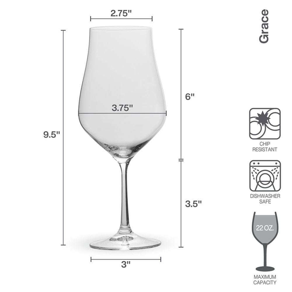 Grace Set of 4 Bordeaux Red Wine Glasses