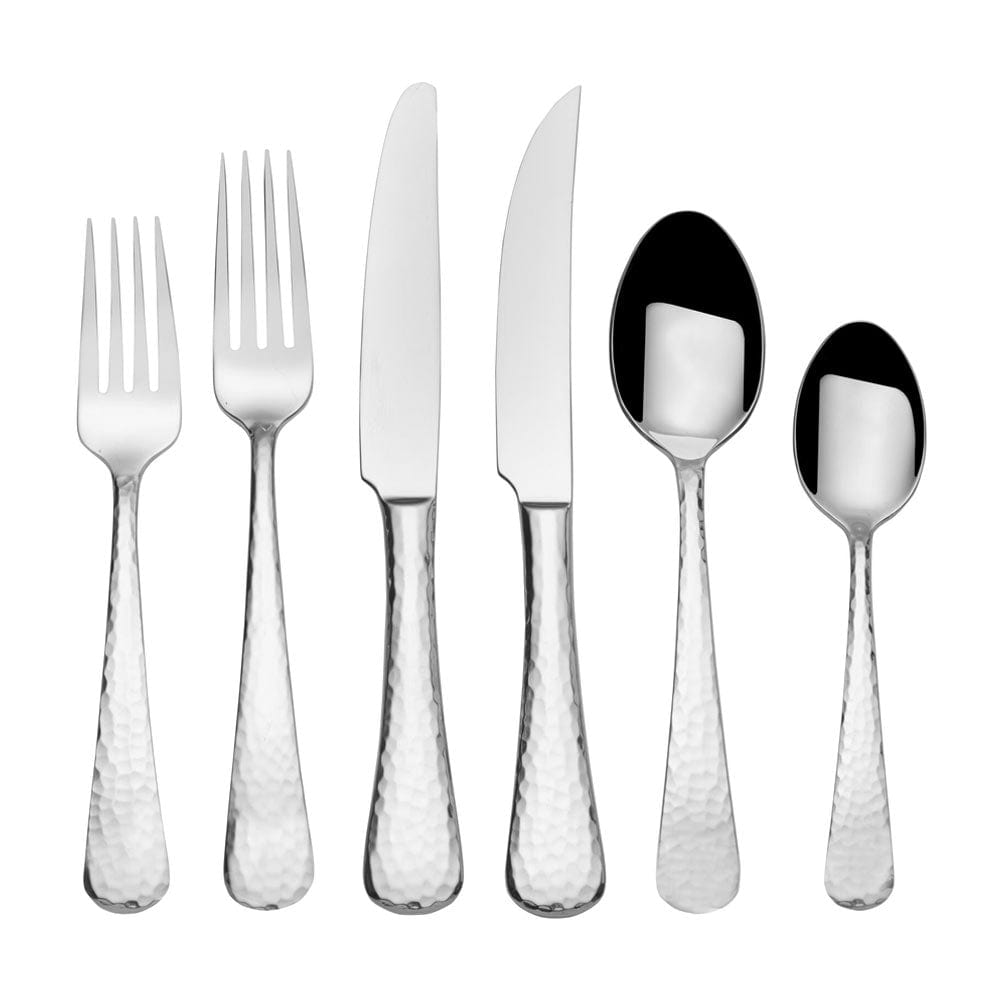 Hammered Mirror Opulent 75 Piece Flatware Set, Service for 12 Mikasa