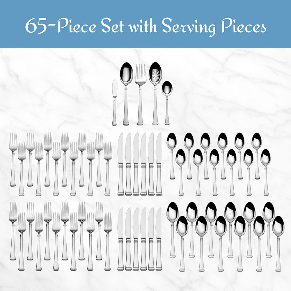 Harmony 65 Piece Flatware Set, Service for 12