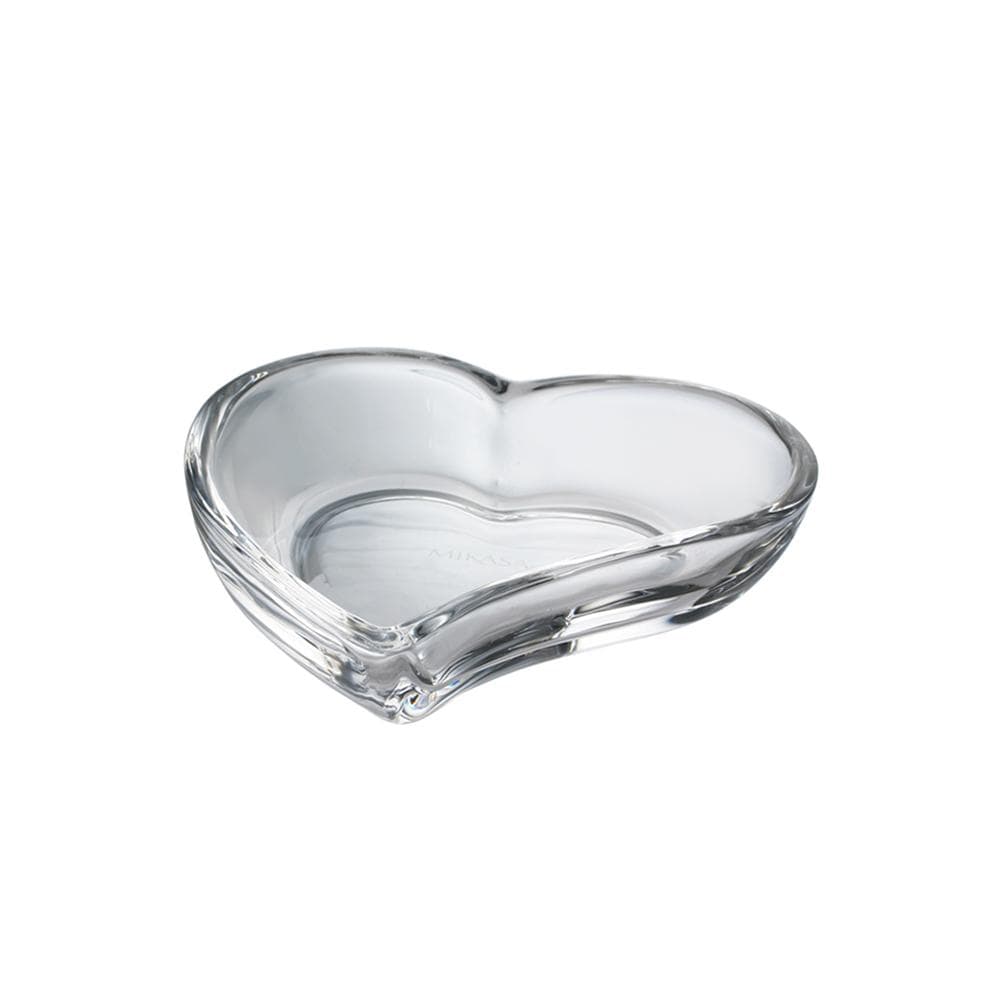Mikasa Heart Shaped Crystal Coral Pink Roses Bouquet With  Mikasa Rosemead Tender Heart Service for 8 Heart Shaped Dessert Plates New display picture 1