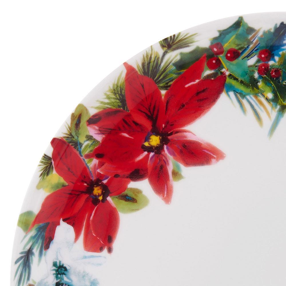 Hope Joy Poinsettia 16 Piece Dinnerware Set, Service for 4