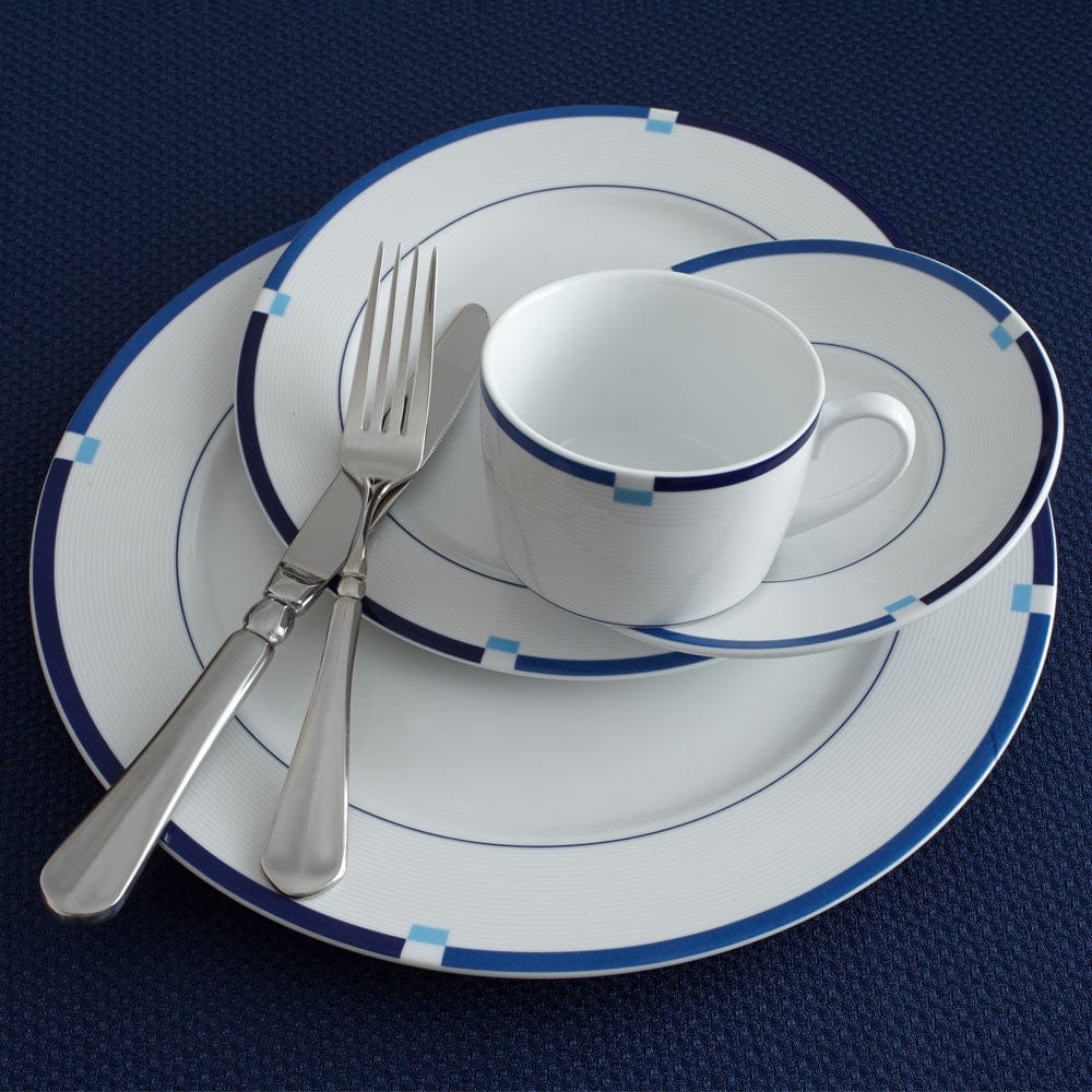 Jet Set Blue Set of 4 Tea Cups and Saucers