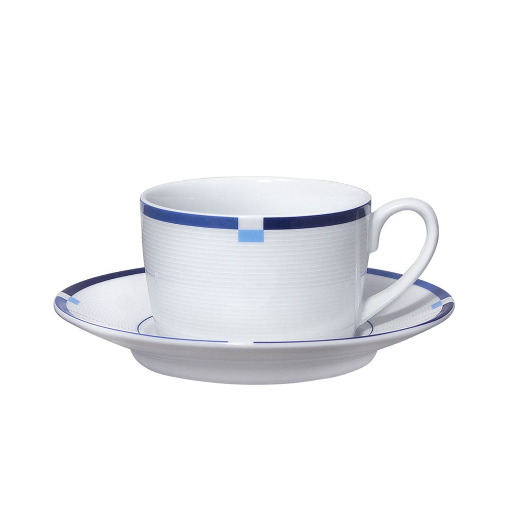 Jet Set Blue Set of 4 Tea Cups and Saucers