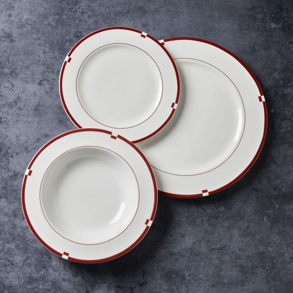 Jet Set Red Set of 4 Dinner Plates