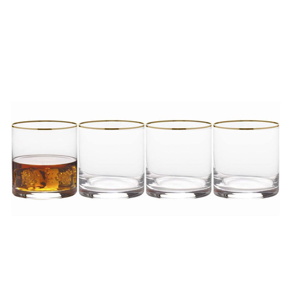 Mikasa Julie Gold Set of 4 Stemless Wine Glasses, 19.75-Ounce