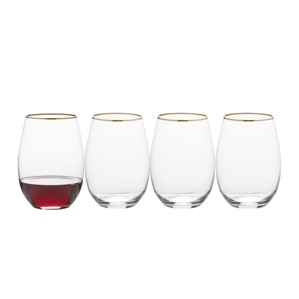 Julie Gold Set of 4 Stemless Wine Glasses