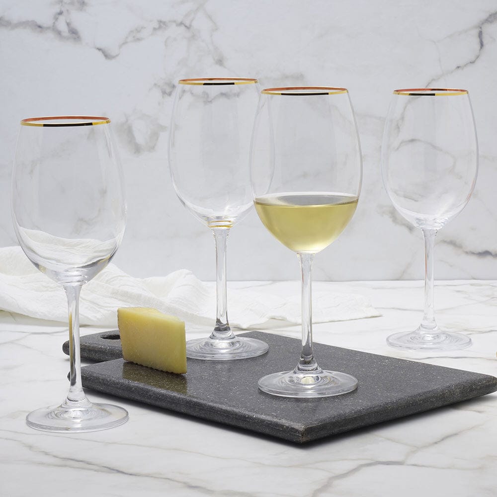 Julie Gold Set of 4 White Wine Glasses Mikasa