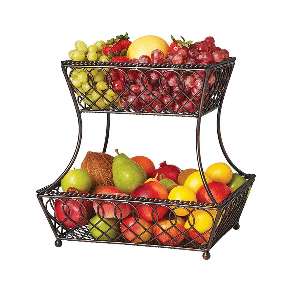 Loop Lattice 2 Tier Rectangular Fruit Storage Basket