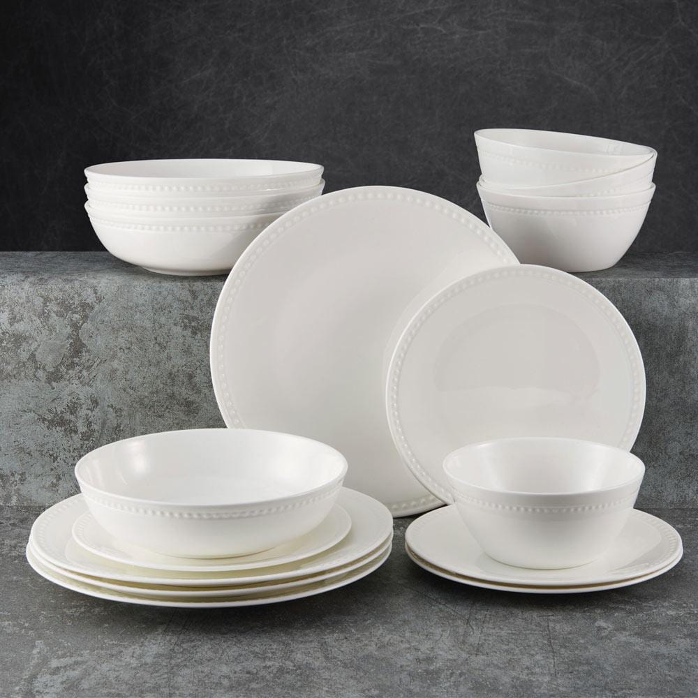 Loria 16 Piece Dinnerware Set with Pasta Bowl, Service for 4