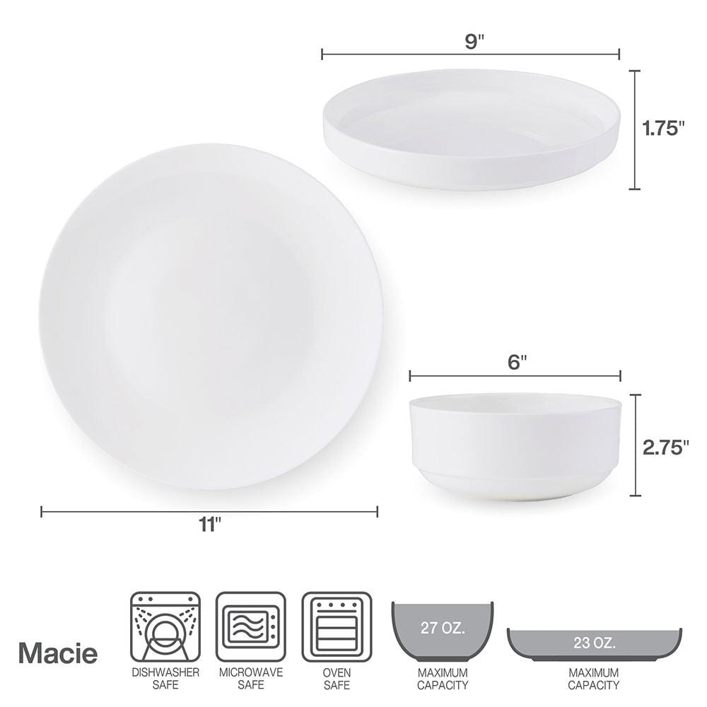 Macie 12 Piece Dinnerware Set, Service for 4