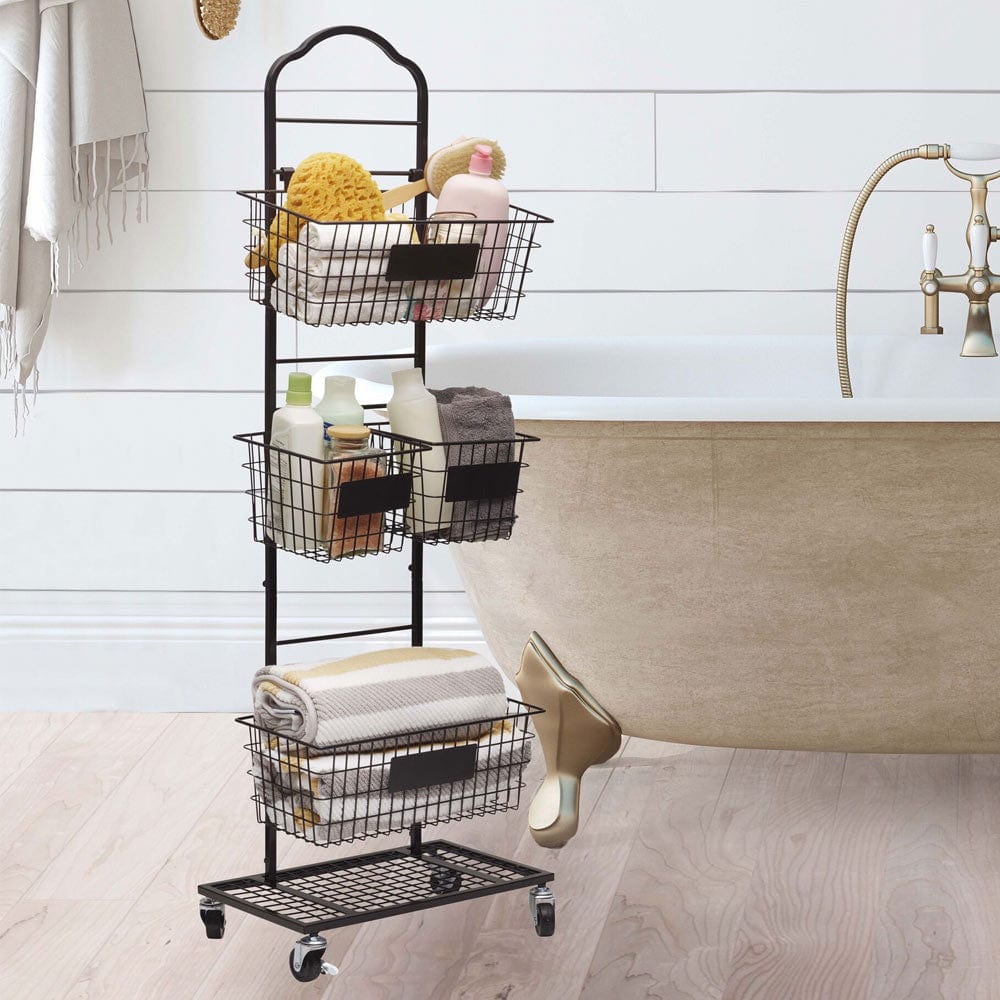 Mercato 3 Tier Adjustable Storage Rack with Chalkboard Plates