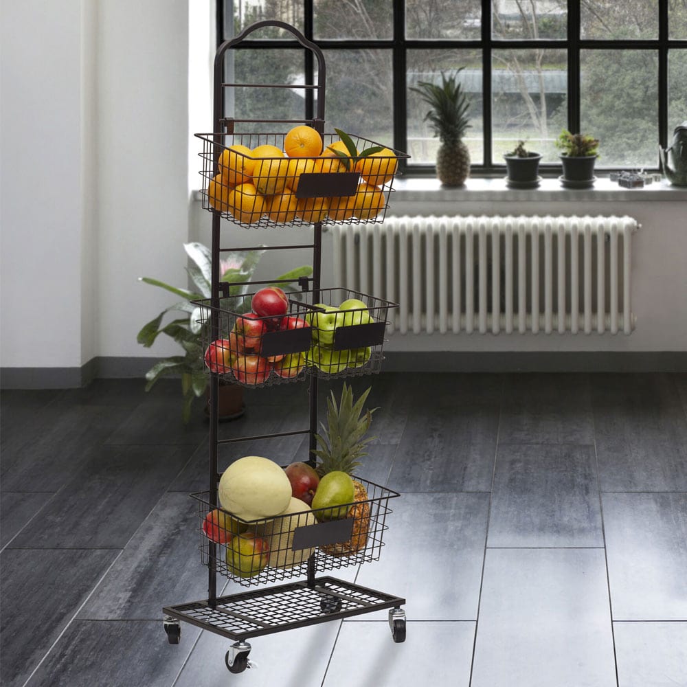 Mercato 3 Tier Adjustable Storage Rack with Chalkboard Plates