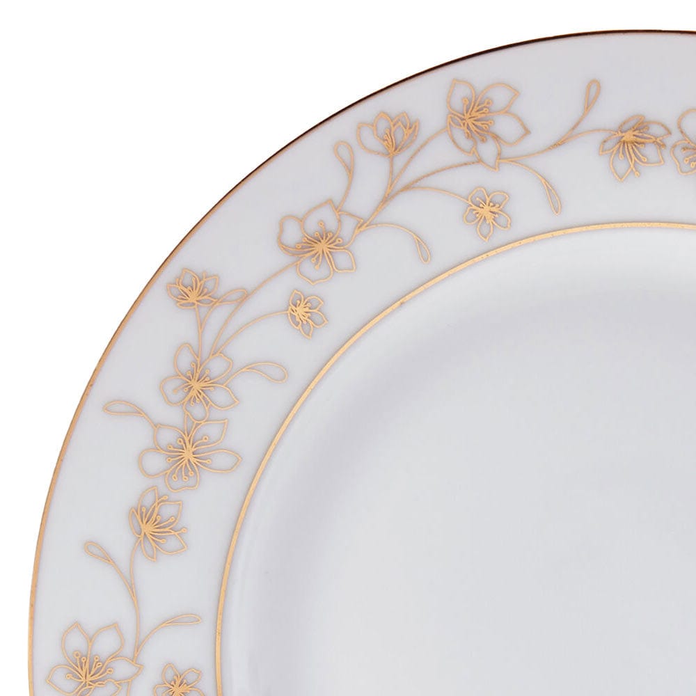 Metallic Floral Gold 32 Piece Dinnerware Set, Service for 8