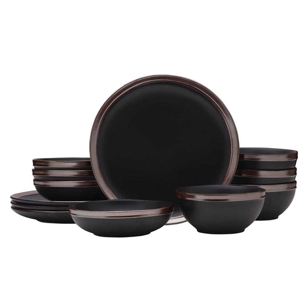 Miller Black 12 Piece Dinnerware Set, Service for 4