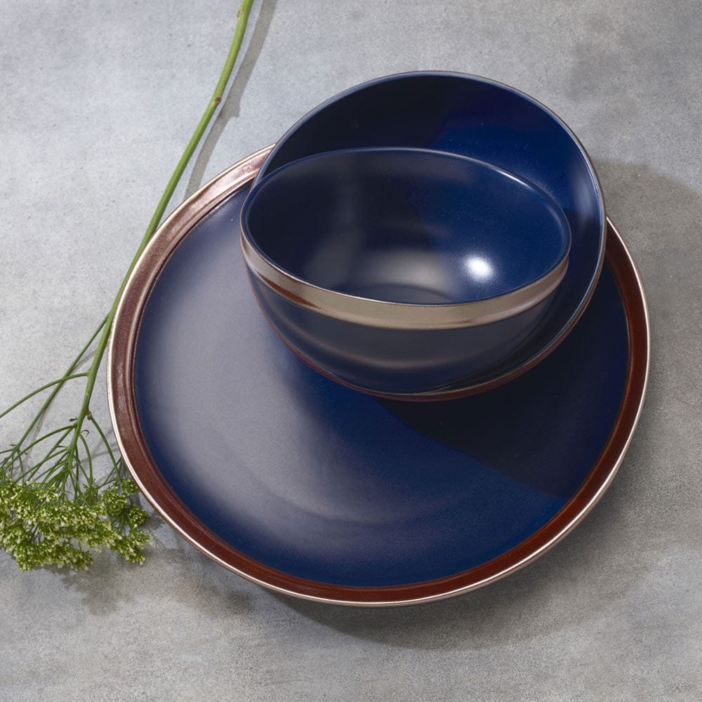 Miller Blue 12 Piece Dinnerware Set, Service for 4