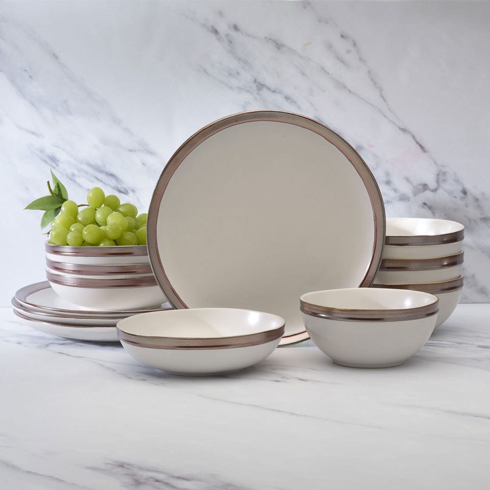 Miller White 12 Piece Dinnerware Set, Service for 4