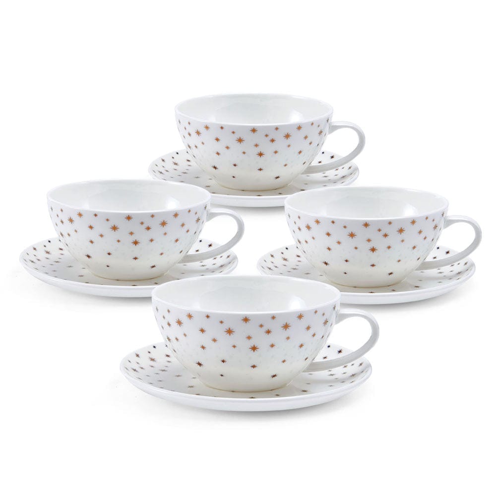 Millie Gold Set of 4 Cups and Saucers