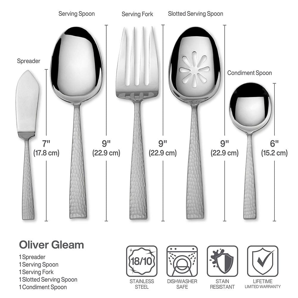 Oliver Mirror 65 Piece Flatware Set, Service for 12